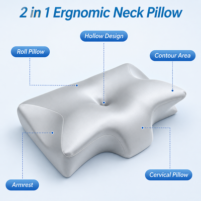 IcyChill Contour Memory Foam Cooling Silk Pillow